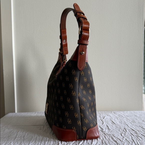 Dooney & Bourke Black and Brown Monogram Shoulder Bag - Picture 3 of 9